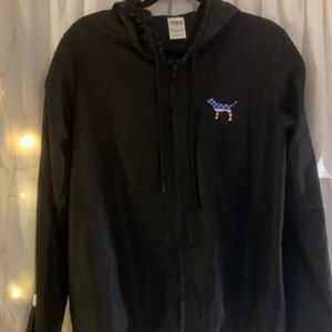 Victoria’s Secret Pink Patriotic Black - Red, White and Blue Rain Jacket